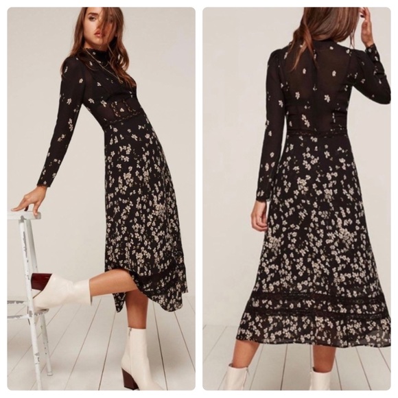 Reformation Dresses & Skirts - Natalia Lace Trim Mid Dress